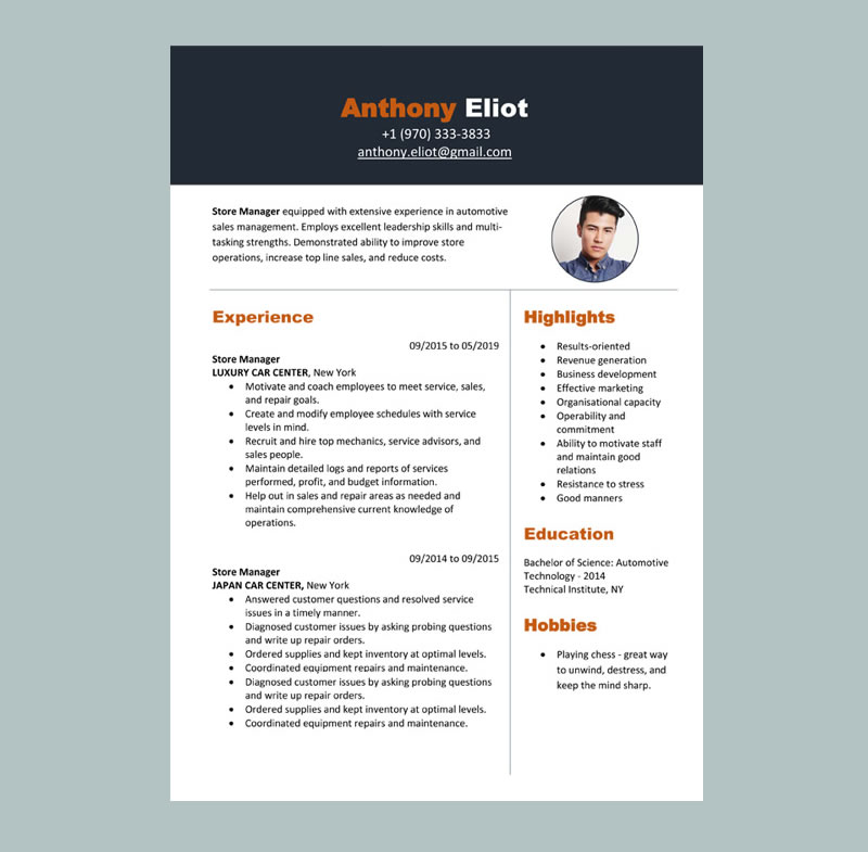 Sales Resume Template