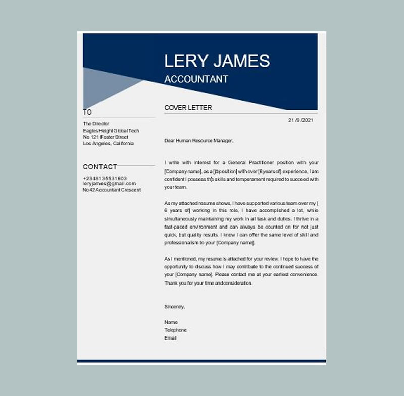 Social Word Cover Letter