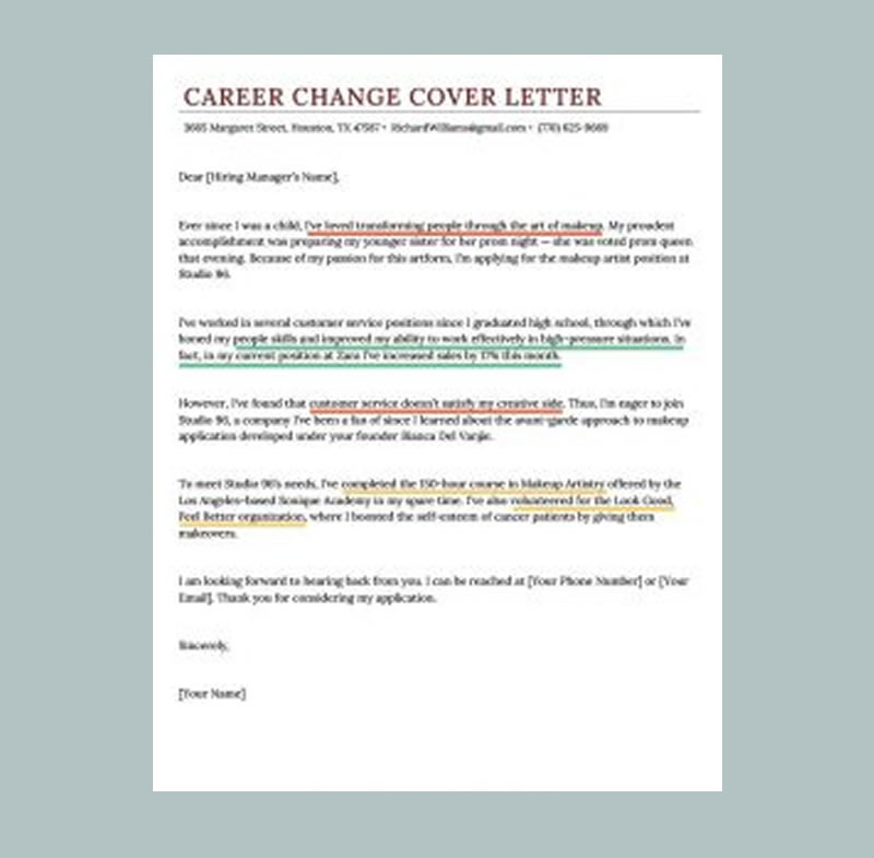 Career Change Cover Letter