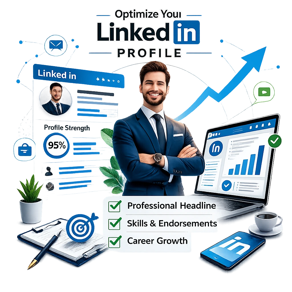 LinkedIn profile optimizer illustration