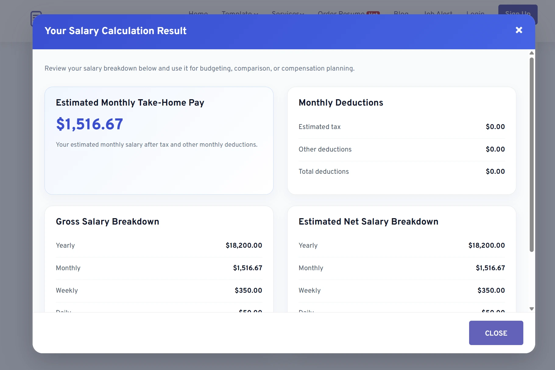 Salary conversion and pay comparison calculator